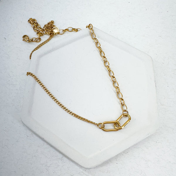 Premium SIMPLE OVALS Necklace Blank 18k Plated and Stainless Steel Polished Necklace-----> Choose your Color!