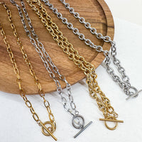 Premium 18k Plated and Stainless Steel Polished CHUNKY Necklace Chains-----> Choose Your Style and Color!