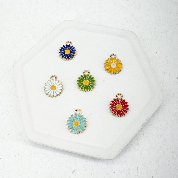 CHARM BAR Alloy/Enamel Charms DAISY Charms-----> Choose Your Color