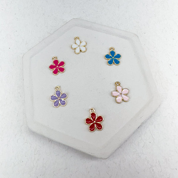 CHARM BAR Alloy/Enamel CharmsFLOWER Charms-----> Choose Your Color