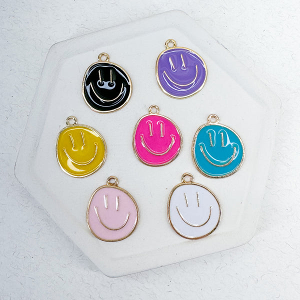 CHARM BAR Alloy/Enamel Charms SMILE FACES Charms-----> Choose Your Color (Copy) (Copy)
