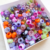 Spooky Season Bead Mix – Approx. 100pc Acrylic Large Hole Beads for Halloween Bag Charms & Keychains