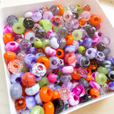 Spooky Season Bead Mix – Approx. 100pc Acrylic Large Hole Beads for Halloween Bag Charms & Keychains