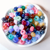 Kaleidoscope Bead Mix – 50pc Acrylic Large Hole Beads for Bag Charms & Keychains