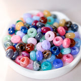 Kaleidoscope Bead Mix – 50pc Acrylic Large Hole Beads for Bag Charms & Keychains