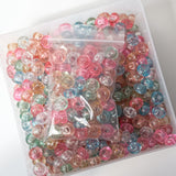 Sugar Sparkle Bead Mix – 48g Transparent Glitter Acrylic Large Hole Beads for Bag Charms & Keychains