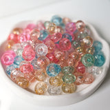 Sugar Sparkle Bead Mix – 48g Transparent Glitter Acrylic Large Hole Beads for Bag Charms & Keychains
