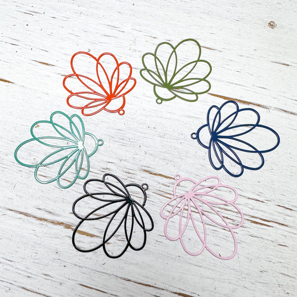 LCM Laser Cut Metal Charms FLOWER BUD--------> Choose your colors!