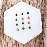 CHARM BAR Premium 18k Gold Plated and Stainless Steel MINNIE BIRTH STONE Charms-----> set of 12 Gold or Silver!