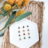 CHARM BAR Premium 18k Gold Plated and Stainless Steel MINNIE BIRTH STONE Charms-----> set of 12 Gold or Silver!