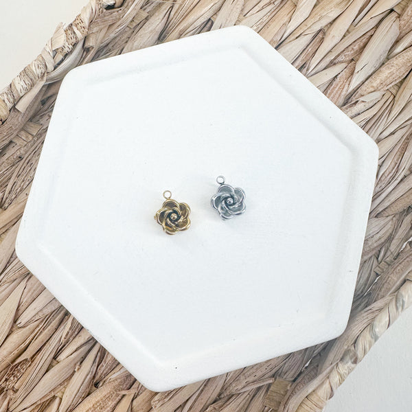 CHARM BAR Premium 18k Gold Plated and Stainless Steel ROSE Charms-----> Choose your Color!