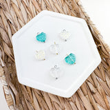 CHARM BAR Premium 18k Gold Plated and Stainless Steel GLASS LEAF Charms-----> Choose your Color!