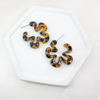 Acetate Earrings CHUBBY FLOWER HOOP