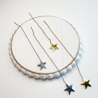 Premium 18k Gold Plated and Stainless Steel STAR THREADERS-------> Choose your color