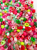 Preppy Christmas Bead Mix – Approx. 50pc Acrylic Large Hole Beads for Christmas Bag Charms & Keychains