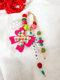Preppy Christmas Bead Mix – Approx. 50pc Acrylic Large Hole Beads for Christmas Bag Charms & Keychains