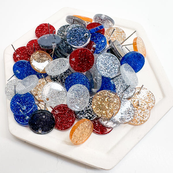 ASC GLITTER Acrylic 13mm Stud Connectors--------> Choose Your Color!!!!