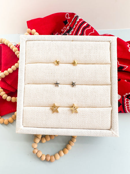 Premium 18k Gold Plated and Stainless Steel STAR STUDS! ------> Choose your finish and size (Copy)