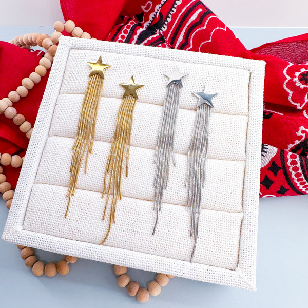 PFJ 18k Gold Plates Stainless Steel STAR FRINGE ------> Choose your finish!