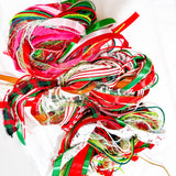 Christmas Ribbon &amp; Fiber Bundles – Assorted Ribbons, Lace &amp; Trims