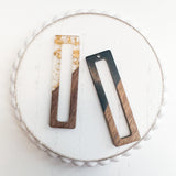 Wood and Resin Long Rectangle Pendants-----> Choose your colors!