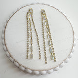 Pave CZ Baguette Dangle Tassels ------> You choose Gold or Silver!