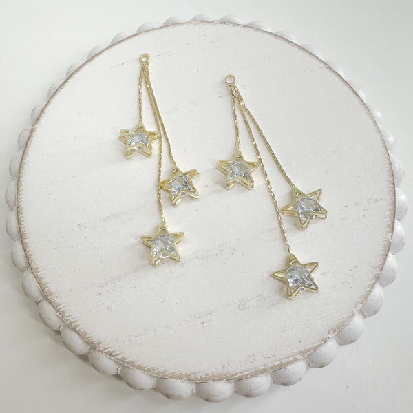 Pave STAR Dangle Tassels------> Silver or Gold!