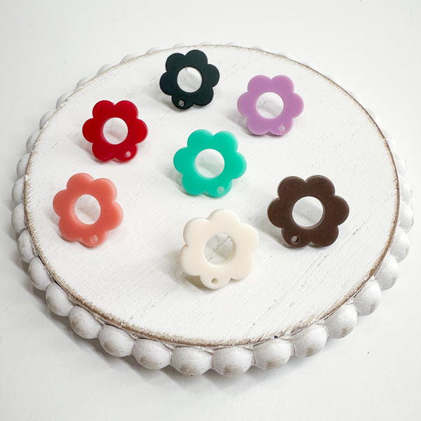 ASC Matte HALLOW FLOWER Acrylic Stud Connector------> Lots of colors!