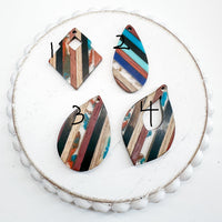 Wood and Resin Striped Pendants------> You choose the color and shape!