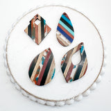 Wood and Resin Striped Pendants------> You choose the color and shape!