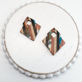 Wood and Resin Striped Pendants------> You choose the color and shape!