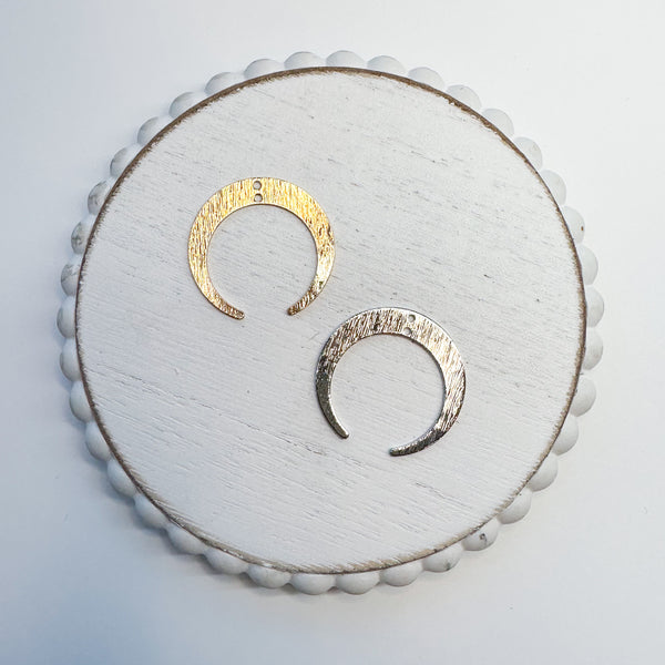 BC CRESENT MOON  Brass Metal Charms 5 pairs-------> You choose the color!