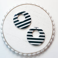 Acrylic Charm Hallow Circle B/W STRIPES