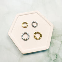 CHARM BAR Premium 18k Gold Plated and Stainless Steel CHARM KEEPERS Round Carabiner Style---> Choose your Size and Color!
