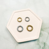CHARM BAR Premium 18k Gold Plated and Stainless Steel CHARM KEEPERS Round Carabiner Style---> Choose your Size and Color!