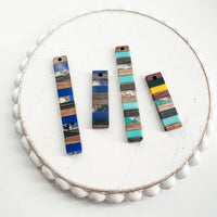 Wood and Resin SKINNY BAR Pendants------> Choose your Color