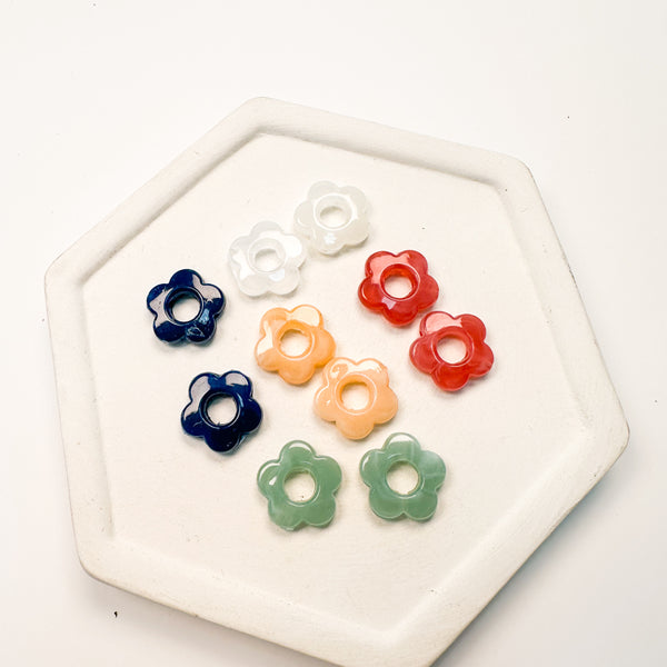 Acrylic Charm MINI HALLOW FLOWER CHARMS----> Mixed Grab Bag! ( in pairs!)