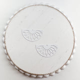 LCM Laser cut HALF CIRCLE filigree metal charms and connectors 5 pairs-------> CHOOSE YOUR COLOR