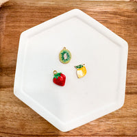 CHARM BAR Premium 18k Gold Plated and Stainless Steel FRESH FRUITS Charms-----> Choose your Style and Color!