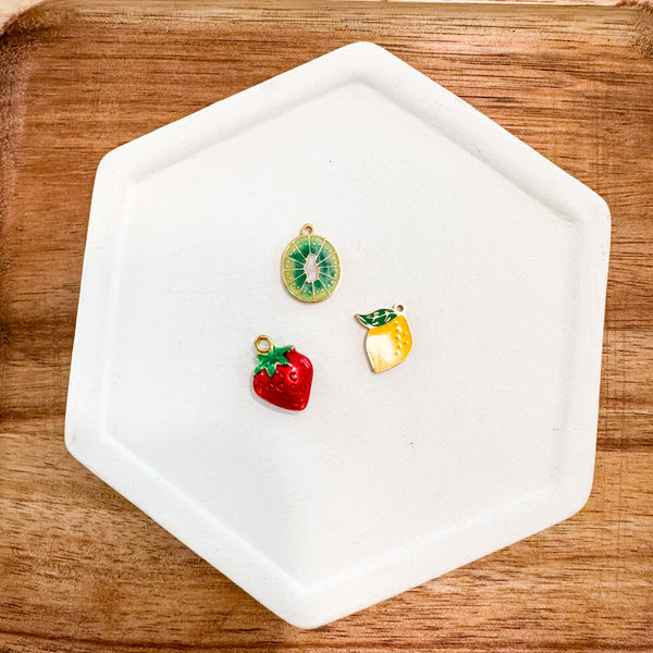 CHARM BAR Premium 18k Gold Plated and Stainless Steel FRESH FRUITS Charms-----> Choose your Style and Color!