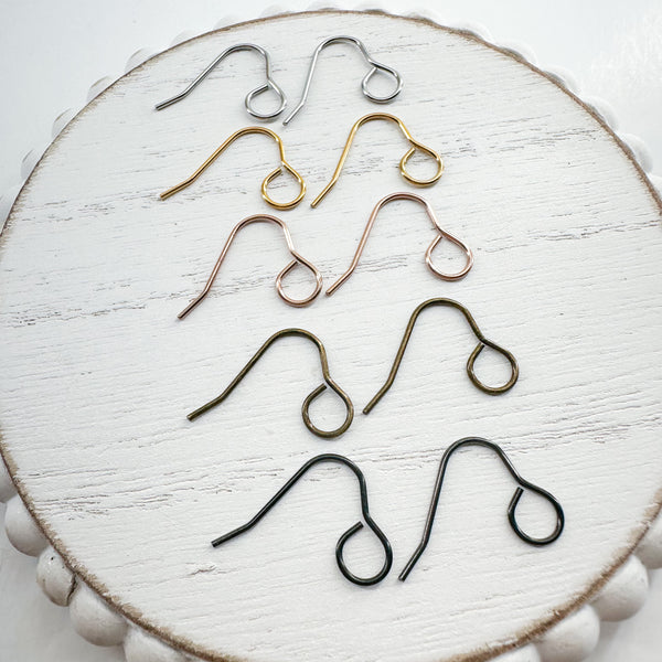 7MM Large Loop Earring Wire Surgical Stainless Steel 10 pairs------> All colors!