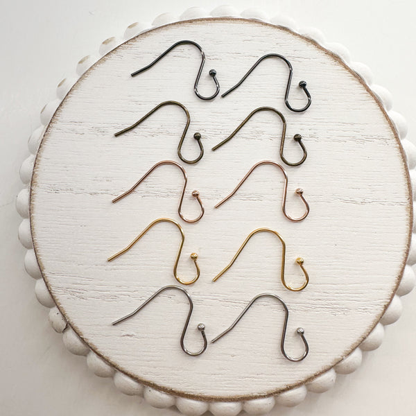 6mm Open Loop with Ball Earring Wire Surgical Stainless Steel 10 pairs------> All colors!