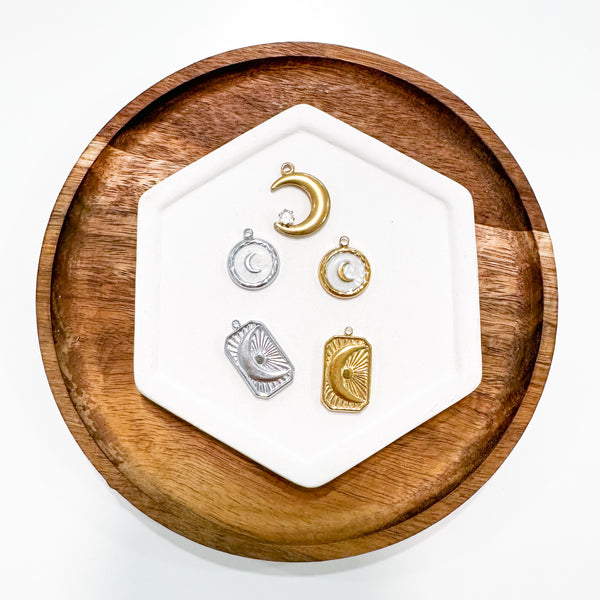 CHARM BAR Premium 18k Gold Plated and Stainless Steel MIDNIGHT MOONS Charms-----> Choose your Style and Color!