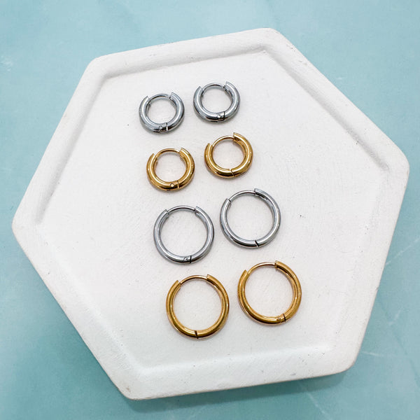 Premium Basic Hoop Huggies --------> Choose your Finish and size!