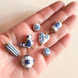 CHARM BAR Premium 18k Gold Plated and Stainless Steel CERAMIC BEAD Charms-----> Choose your Style!
