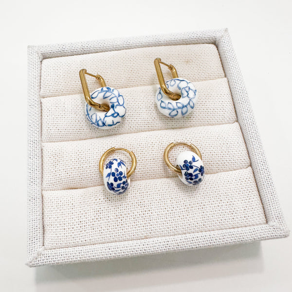 CHARM BAR Premium 18k Gold Plated and Stainless Steel CERAMIC BEAD Charms ONLY-----> Choose your Style!