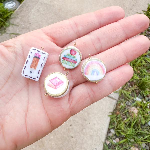 Faux Ceramic Charms----> Back to School