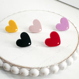 Acrylic Matte HEART Stud Connector----->Lots of Colors