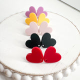 Acrylic Matte HEART Stud Connector----->Lots of Colors