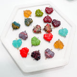 CHARM BAR Premium 18k Gold Plated and Stainless Steel GLASS LEAF Charms-----> Choose your Colors!